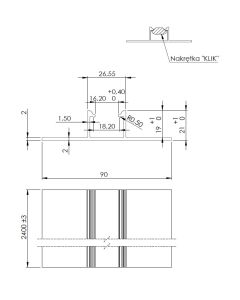 TRAPEZMONTAGESCHIENE SMT L2400 (90x21) OHNE DICHTUNG